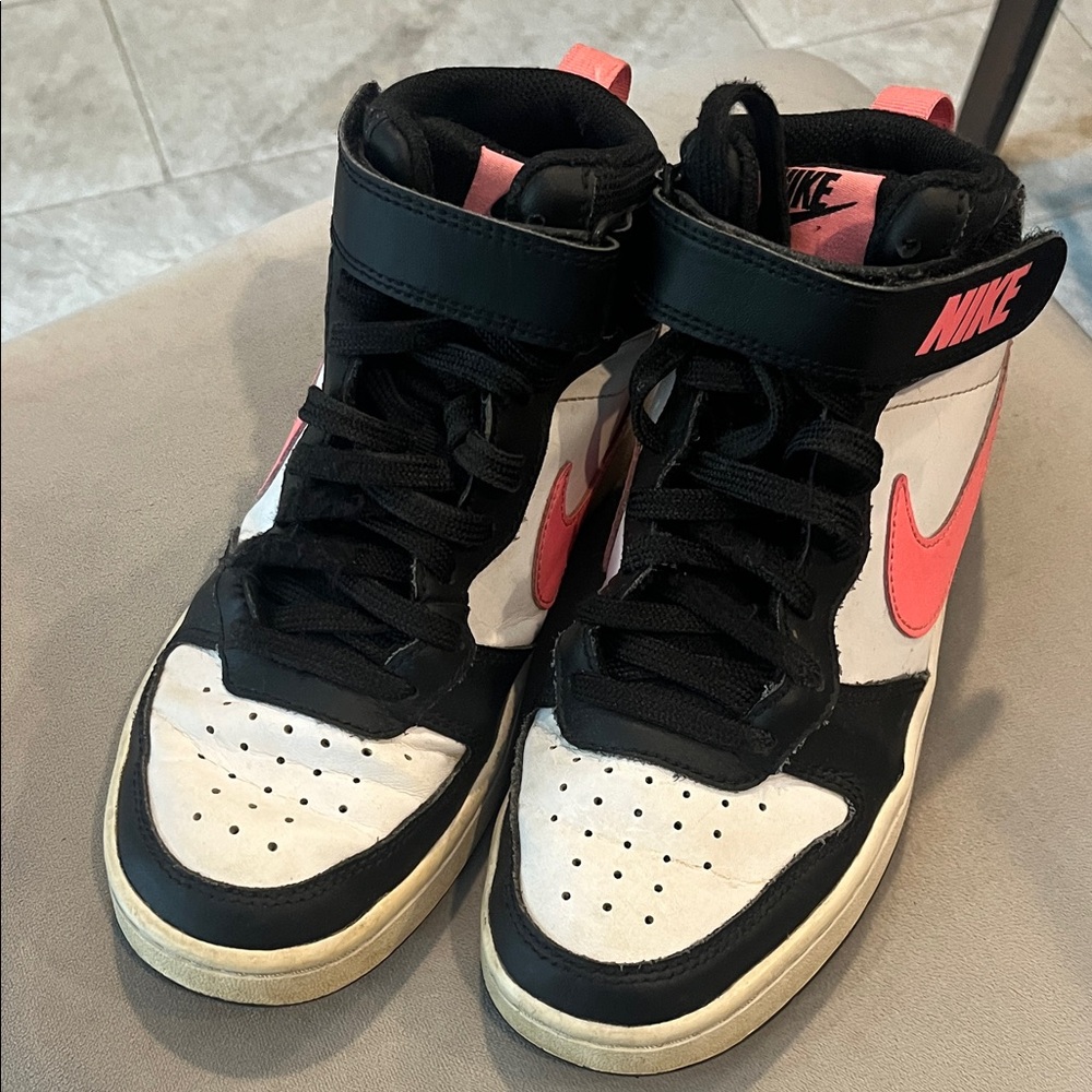 Nike Kids Sneakers - Black, White, and Pink